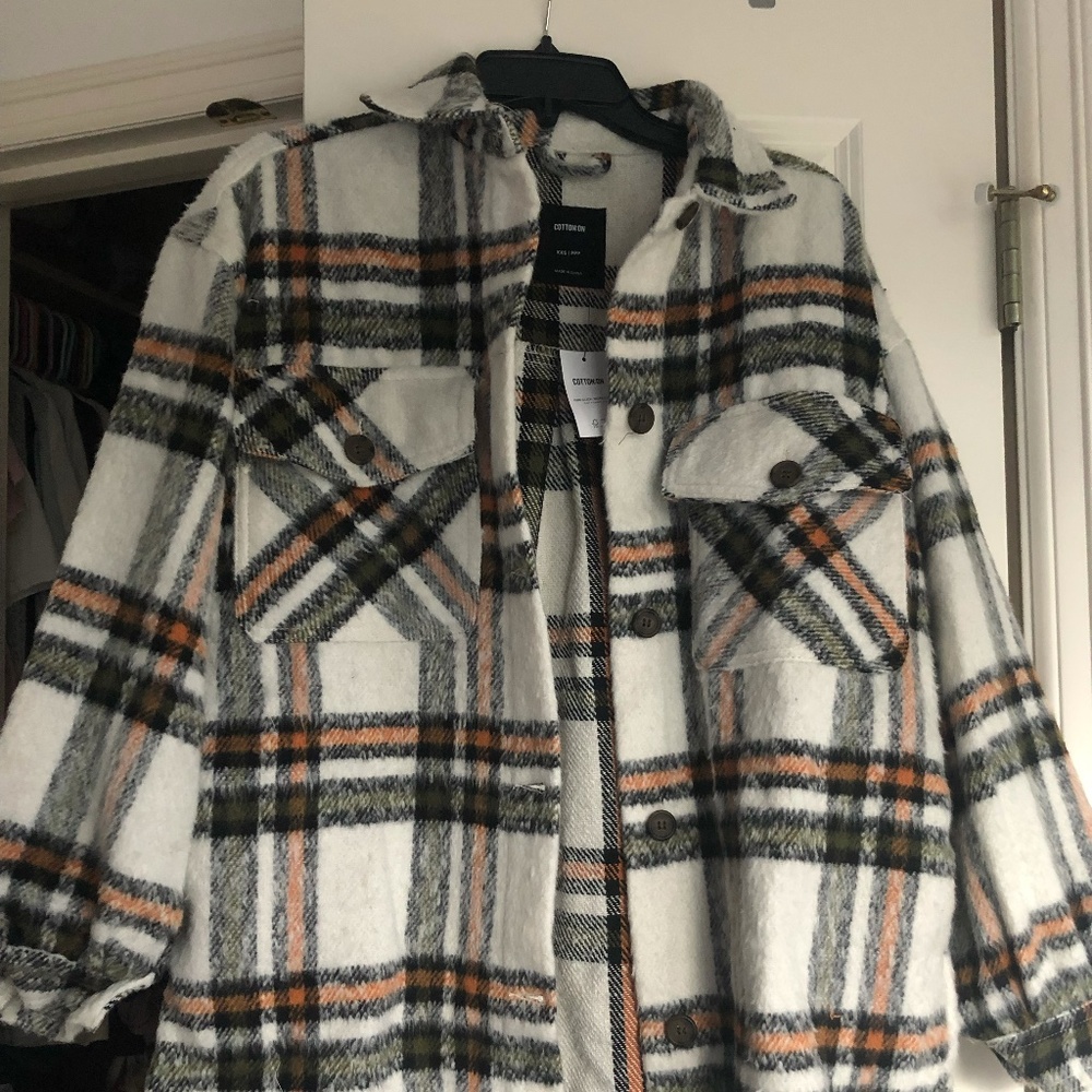 Black, White and Orange Oversized Shacket